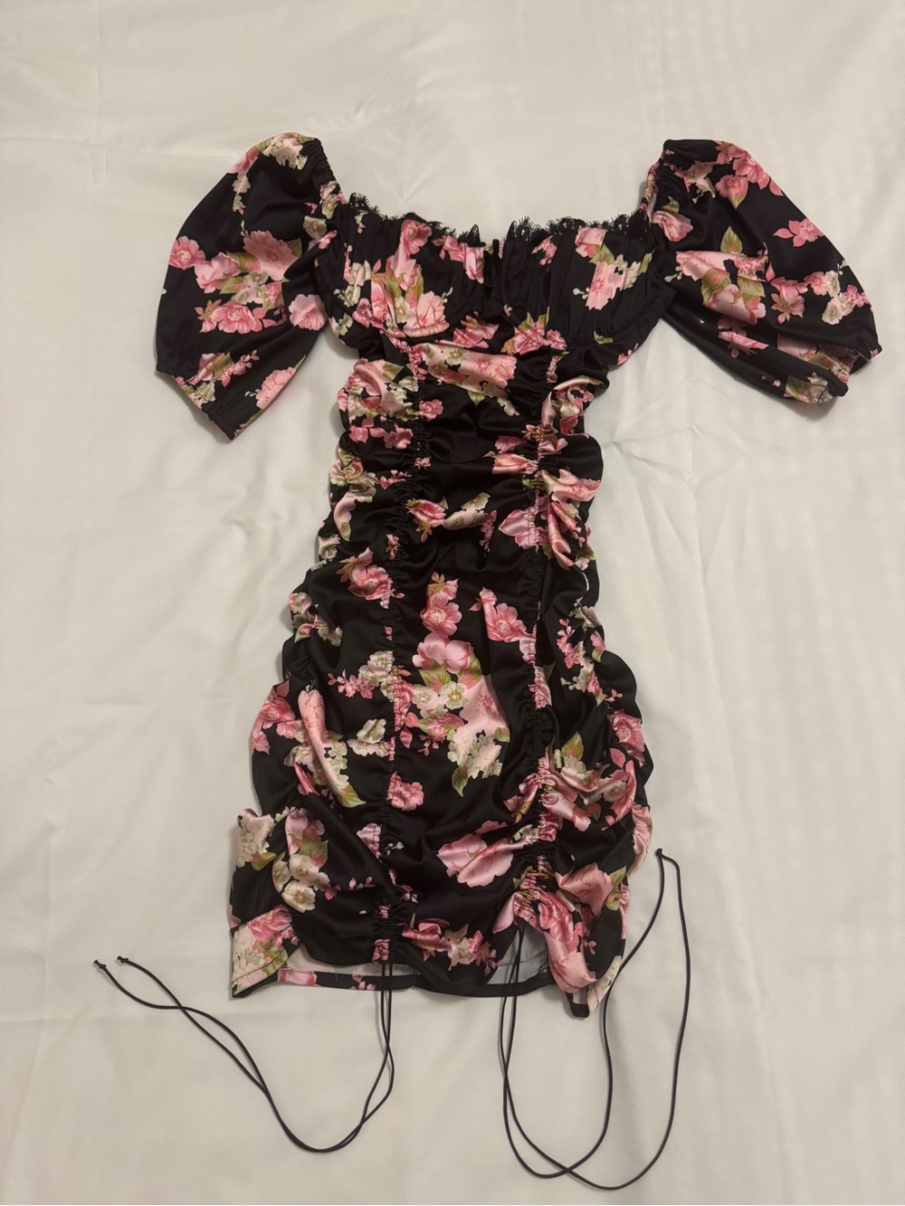 For Love & Lemons x Victoria’s Secret Ruched Floral Mini Dress XXS